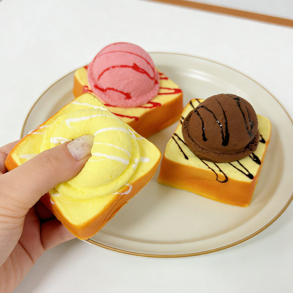 Toast & Ice Cream Squishy | Slow Rising Bread Toy